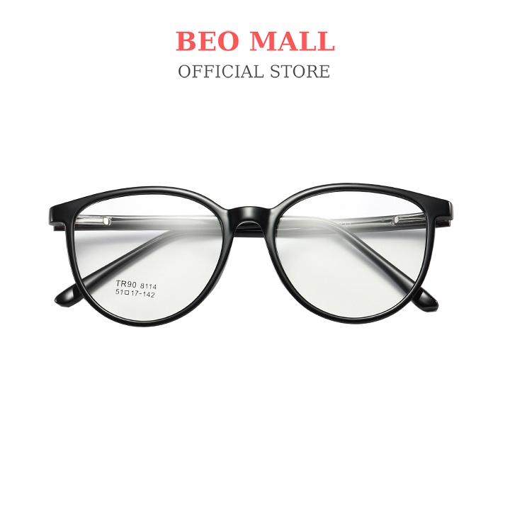 Gọng kính cận nữ cao cấp BEOMALL thiết kế bầu uốn lượn sang trọng cá tính thời thượng siêu bền bỉ 8114