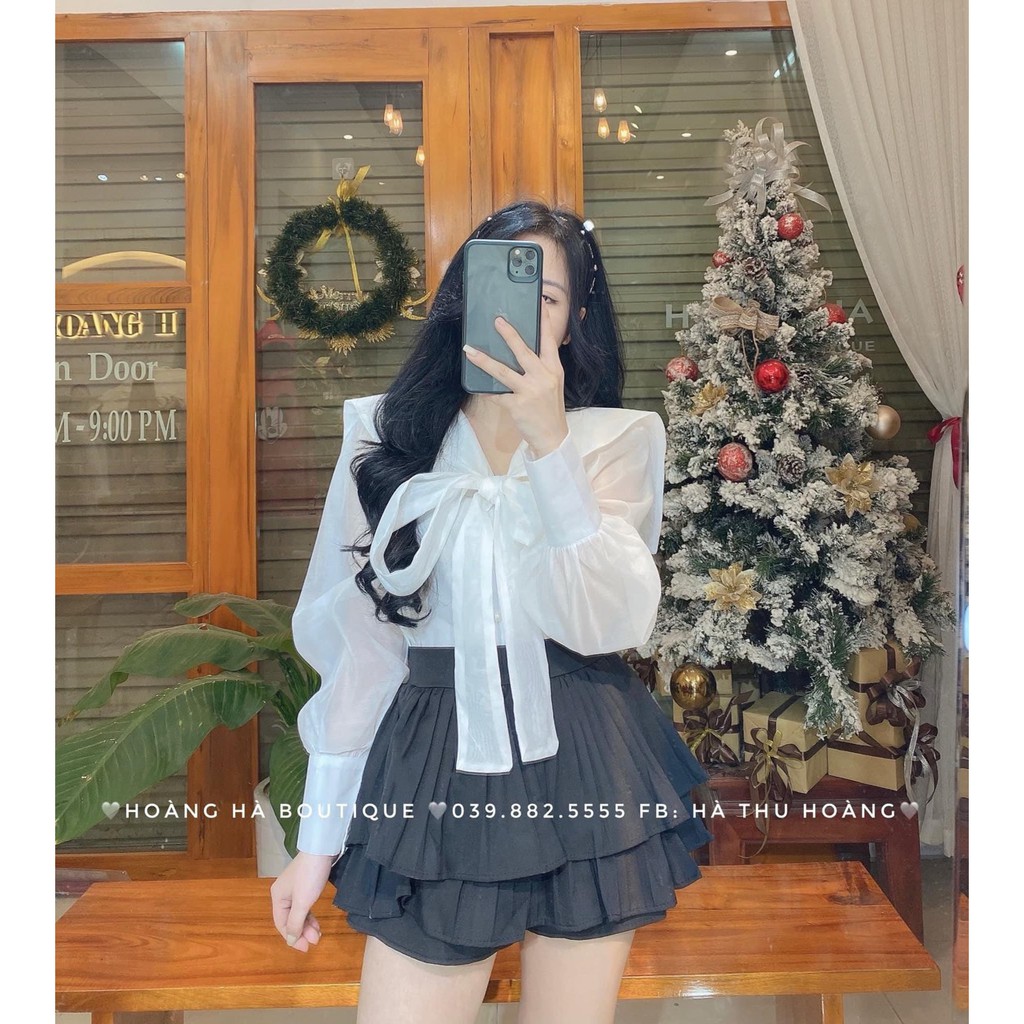 Áo Sơ Mi Lụa Nơ Cổ Sen Cao Cấp | BigBuy360 - bigbuy360.vn