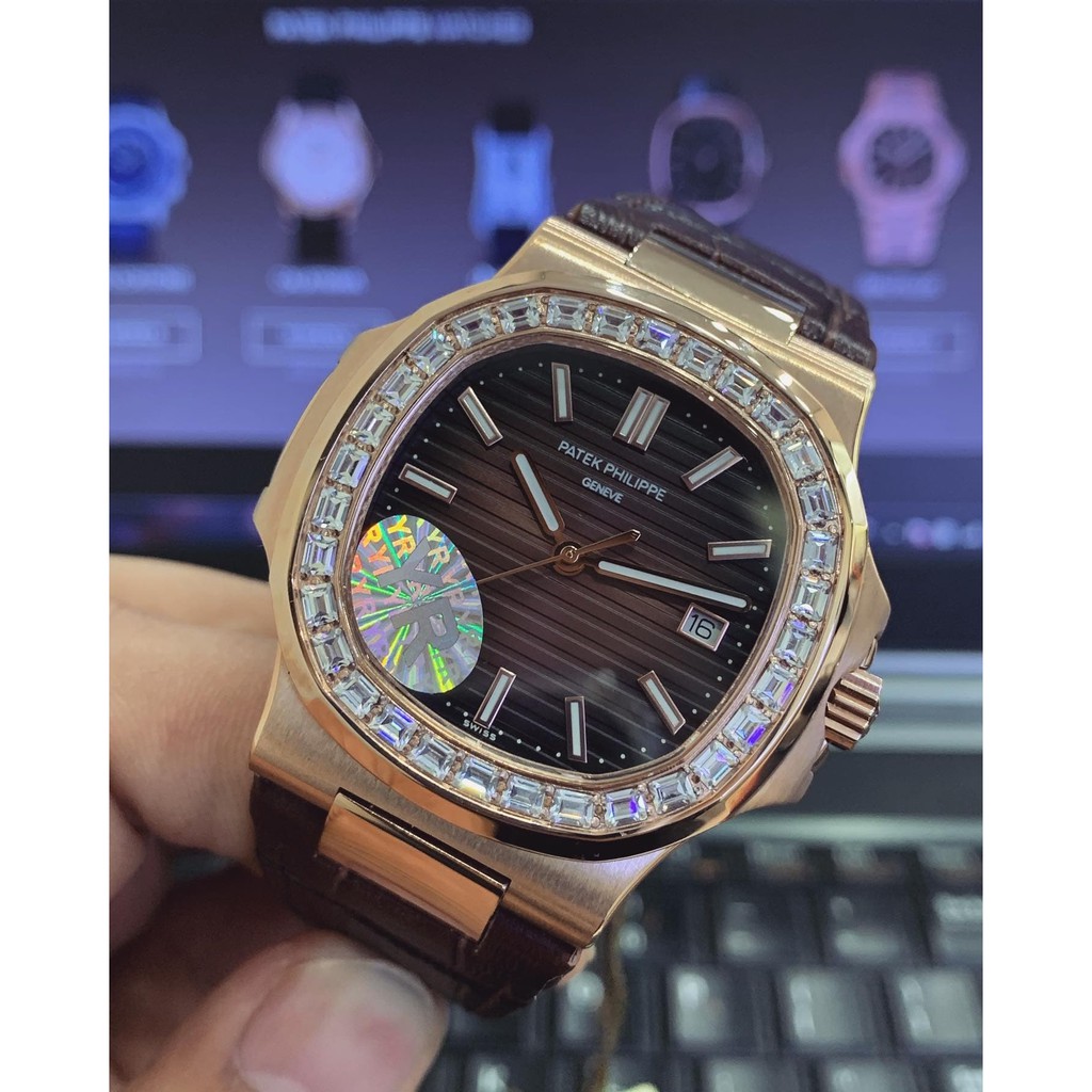 Đồng hồ Nam Patek PhilippeNautilus Máy Cơ Thuỵ Sỹ ( ảnh shop chụp, có video)