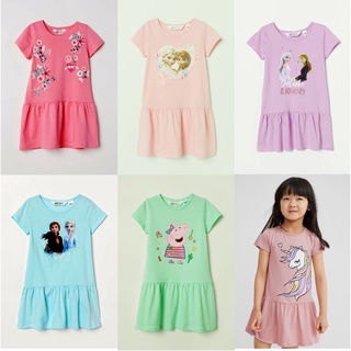 Váy bé gái HM ngắn tay [Elsa, Minnie, Pony,...] size 3-8 tuổi bé gái mẫu giáo, cấp 1 (14-28kg)