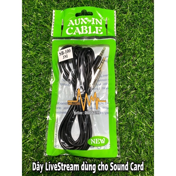 Dây live stream chuyên dùng cho Sound Card , chất lượng hoàn hảo không tỳ vết , dây dẫn mềm sợi 3.0mm