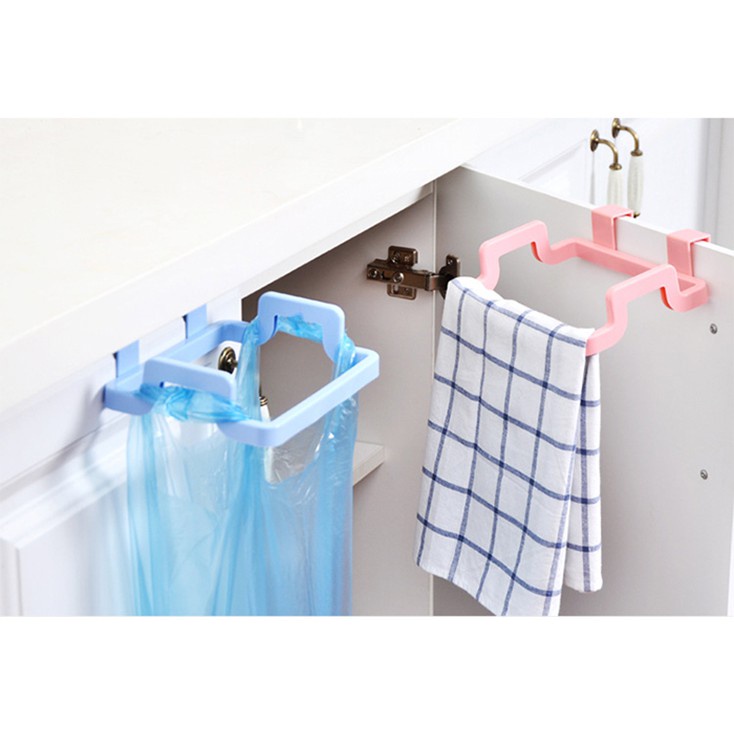Khung Treo Móc Túi Rác Gài Tủ Bếp - Treo Khăn T123 Tiện Dụng - Vệ Sinh Nhà Bếp