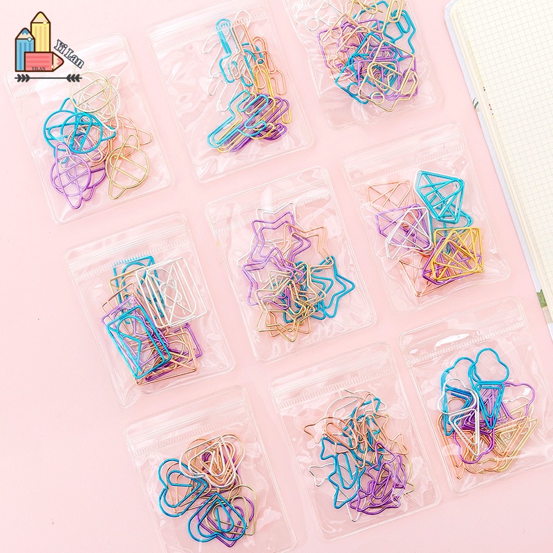 Set 10 Kẹp Giấy Đánh Dấu Bằng Kim Loại Nhiều Màu Sắc