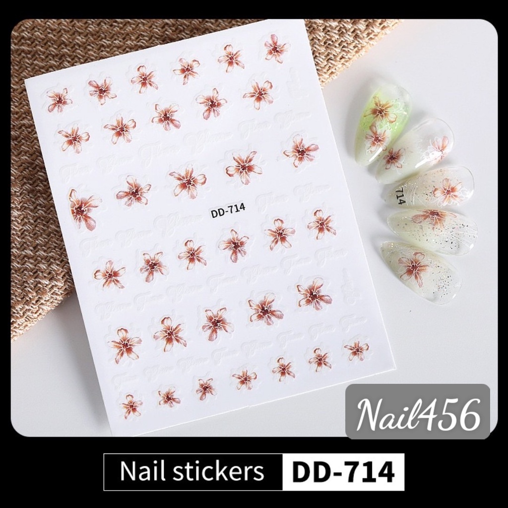 Sticker 3d dán móng tay nail mẫu mới 2022 hình hoa
