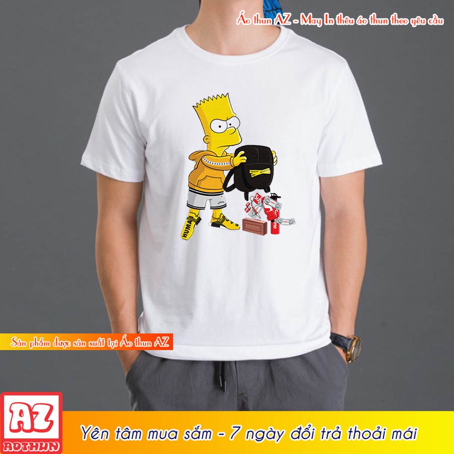 Áo thun teen in hình Simpson - Form rộng BIGSIZE AZ F2041