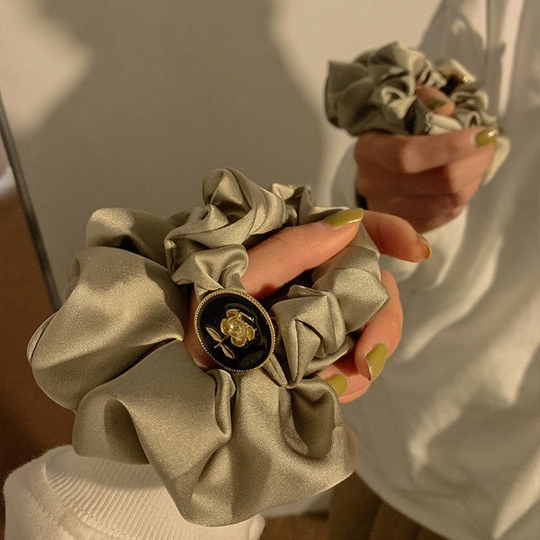 Dây Cột Tóc Màu Xanh Lá Cây Phong Cách Pháp Thời Trang Mùa Hè Mới Cho Nữ