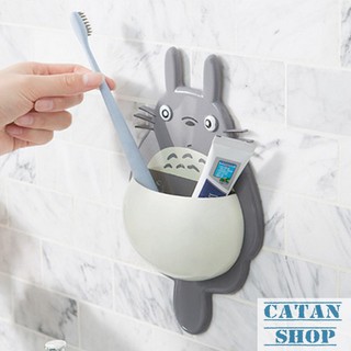 Hộp đựng, kệ treo bàn chải TOTORO siêu cute, hít chân không tiện dụng, KEM ĐÁNH RĂNG GD30-HBCTotoro