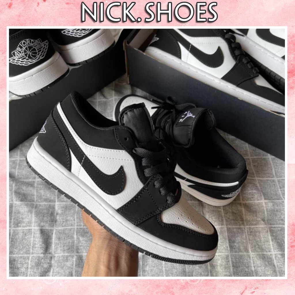 Giày 𝐉𝐨𝐫𝐝𝐚𝐧 1 low panda cổ thấp màu đen trắng nam nữ, Giày JD1 low panda đen trắng bản đẹp 2021