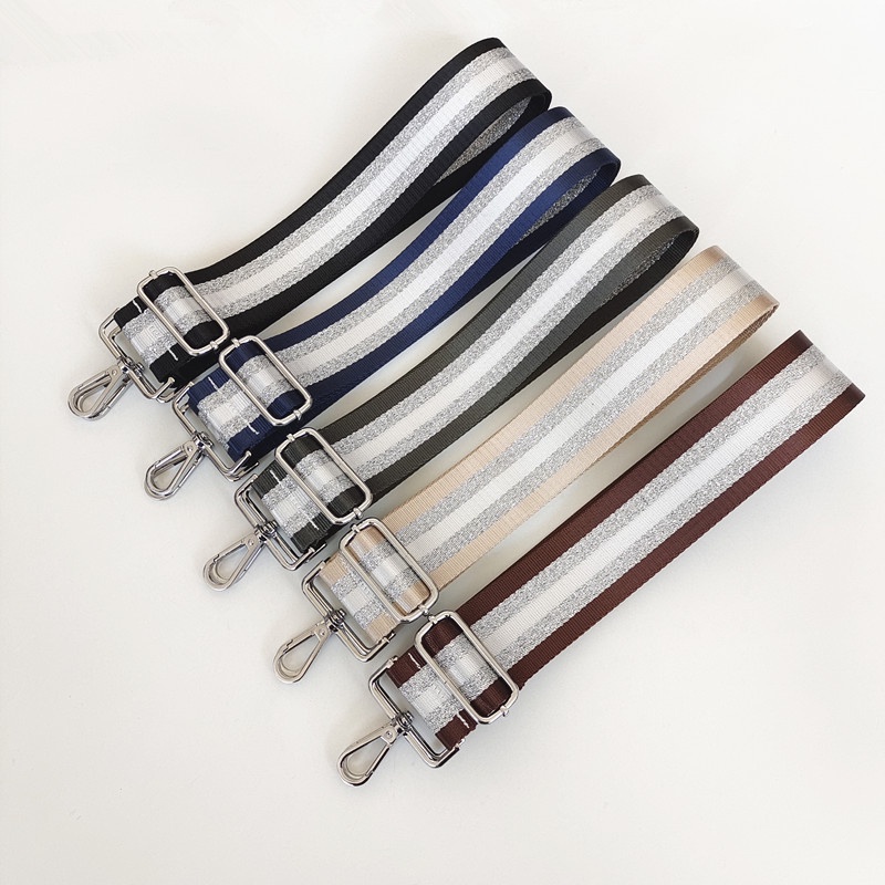 Dây Đeo Vai / Đeo Chéo Bản Rộng 5cm Bằng Nylon Màu Bạc 2022 Có Thể Điều Chỉnh