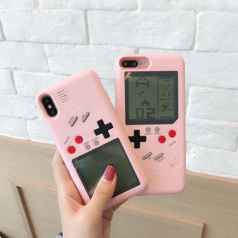 Ốp điện thoại hình máy chơi game tetris cho iPhone 7 Plus X 8 6S