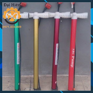 Bơm tay xe đạp - xe máy loại ống to màu đỏ
