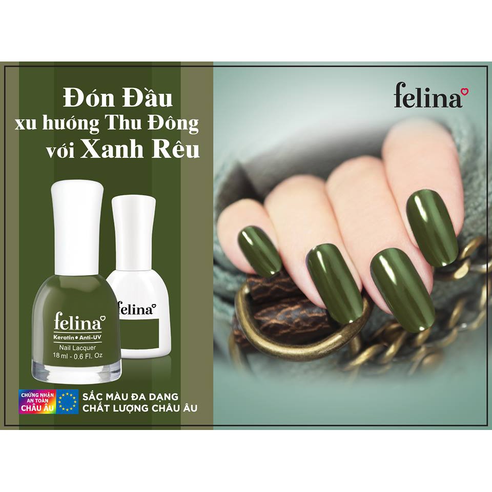 Sơn móng tay Felina 18ml - Màu Xanh Rêu - Code CS551