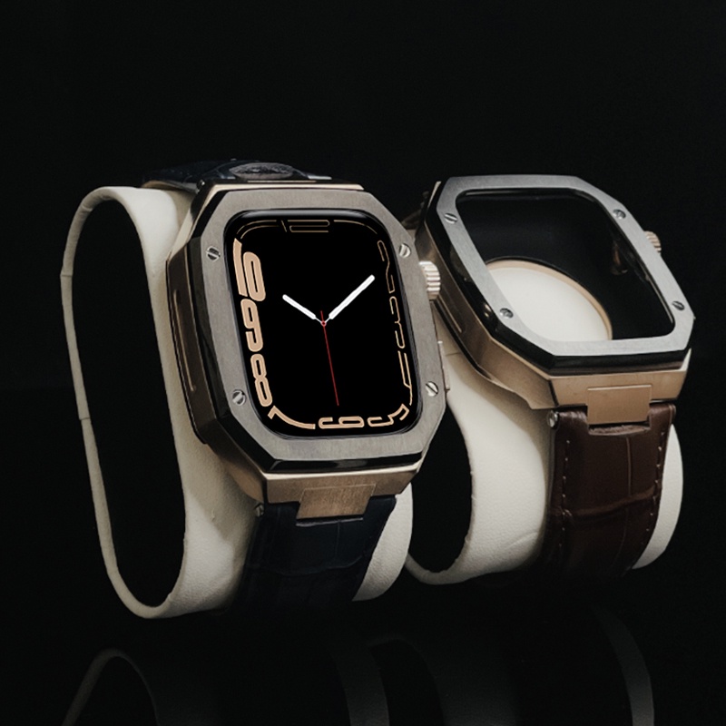 Dây Đeo Đồng Hồ Bằng Kim Loại Sang Trọng Cho iWatch Band + Case iWatch series 8 7 SE 6 5 4 45mm 44mm