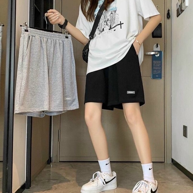 Quần short logo cckok nữ - Quần đùi lửng dáng suông, form rộng dễ mặc, cá tính HOT TREND