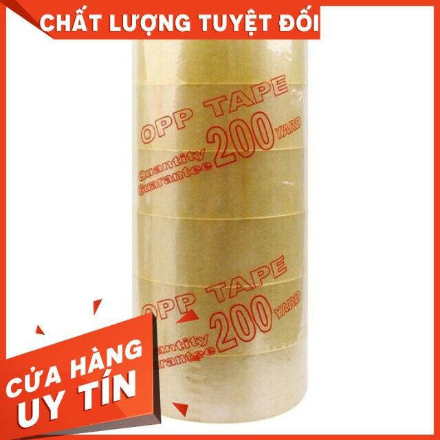 Cây băng keo trong, đục 200 yards ( 6 cuộn) siêu dính (siêu dính để dán giấy, thùng carton