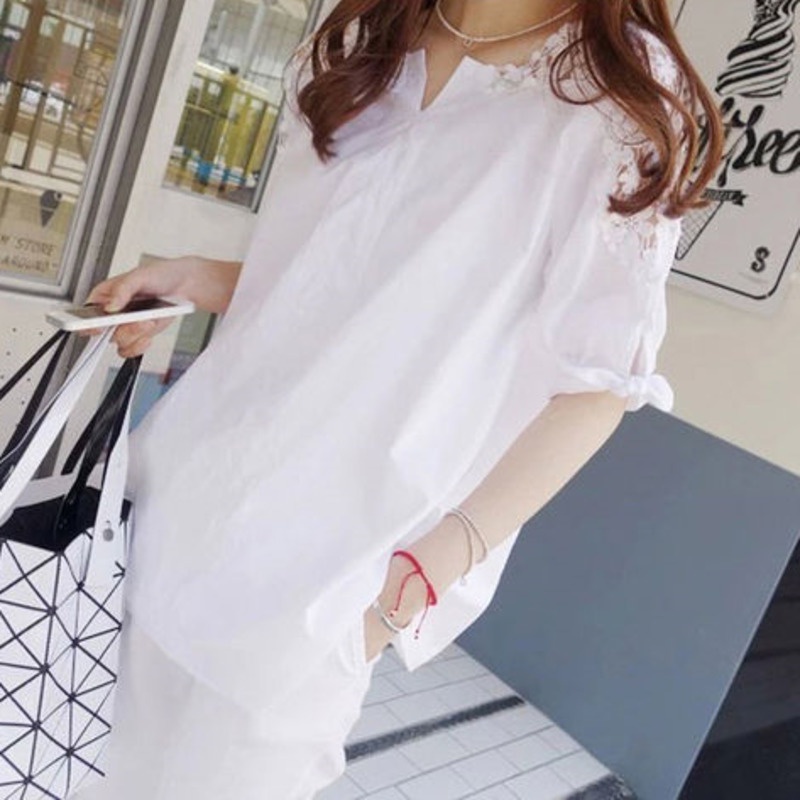 Áo Sơ Mi Dài Tay Cỡ Lớn Thời Trang 156478 Áo Trễ Vai Viền Ren Hoa Cho Nữ