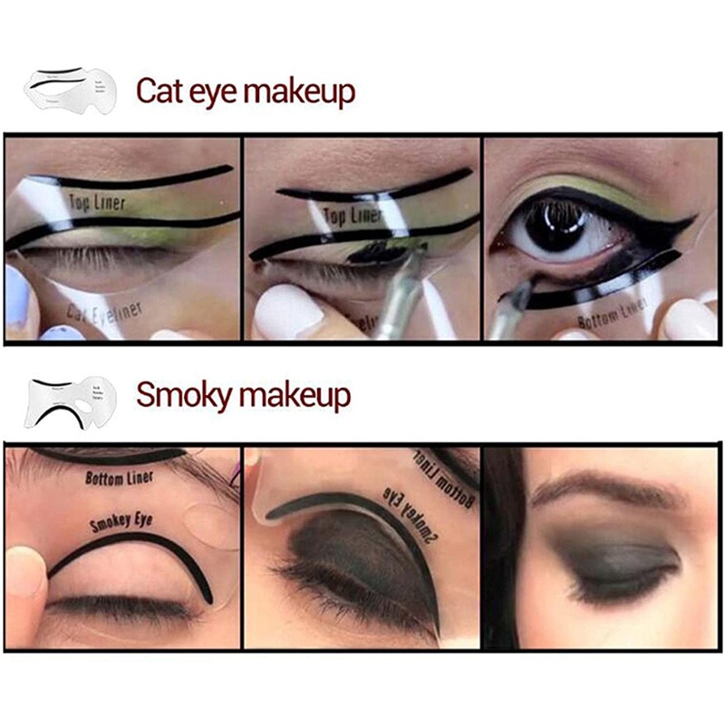 [Hàng mới về] Bộ 2/10 cái khuôn trang điểm kẻ mắt lông mày 10mk chuyên dụng