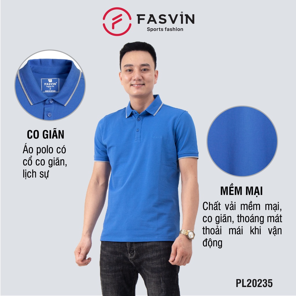 Áo polo nam Fasvin PL20235.HN chất vải cotton mềm mát lịch sự tiện dụng