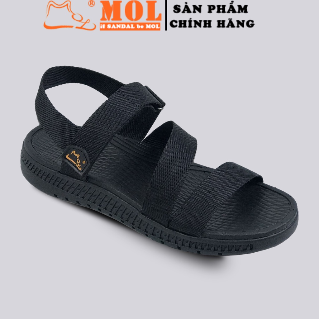 Giày sandal couple nam nữ quai ngang siêu nhẹ có quai hậu cố định cho cặp đôi mang đi học đi biển du lịch hiệu MOL MS2Ch