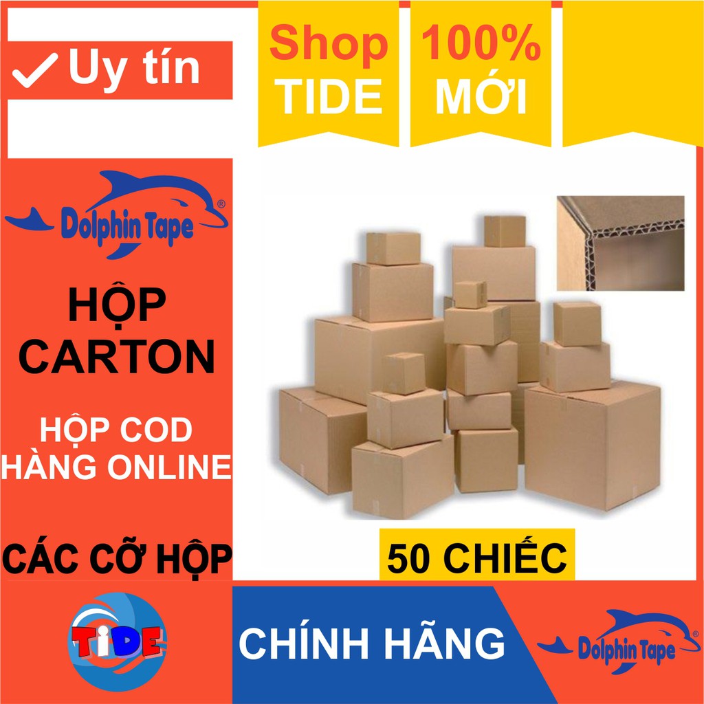 [ 50 chiếc ] Hộp carton các loại kích thước – Dùng trong công tác đóng hàng hỗ trợ vận chuyển - Hộp COD