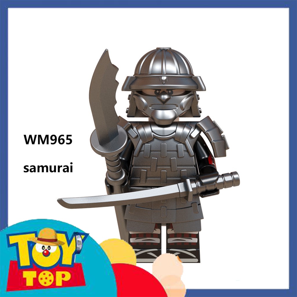Đồ chơi lắp ráp mini samurai võ sĩ đạo Nhật Bản với chiến giáp và phụ kiện xếp hình WM6090 & WM6096