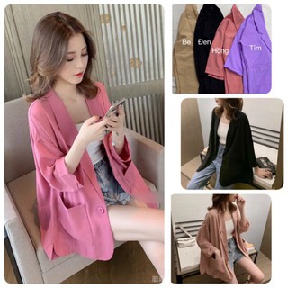 ÁO BLAZER TRƠN - ÁO VEST 1 CÚC BASIC 4 MÀU