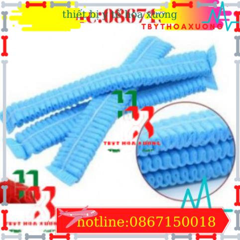 Com Bo 5 Túi Mũ Giấy Y Tế Trùm Tóc Dùng 1 Lần Bịch 100 Chiếc