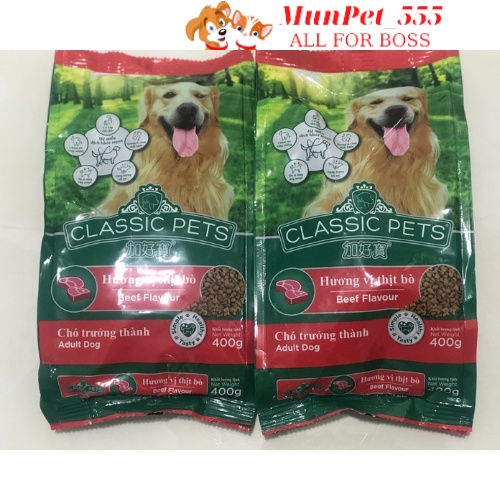 Thức ăn chó lớn Classic Pets Adult Dog Food Beef Flavor vị bò 400g