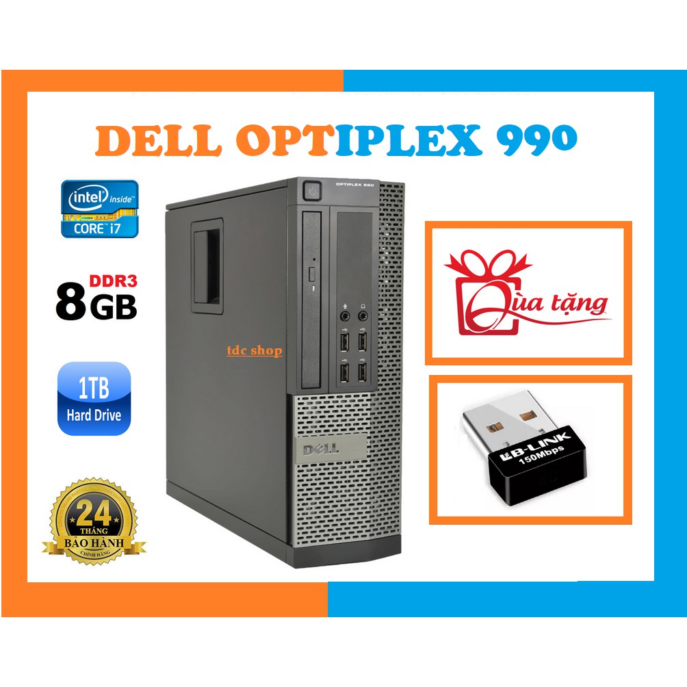 Máy Tính Đồng Bộ Dell optiplex nhập khẩu CORE I7, RAM 8GB, HDD 1TB. tặng 1 ổ cứng ssd 120GB cài windows và 1 usb wifi.