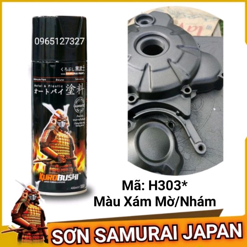 sơn xịt Samurai Japan màu xám mờ. Mã H303*