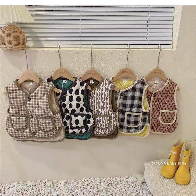 Áo Khoác Thu Đông Không Tay Giữ Ấm Phong Cách Hàn Quốc Hợp Thời Trang Mới Cho Bé Trai Và Bé Gái