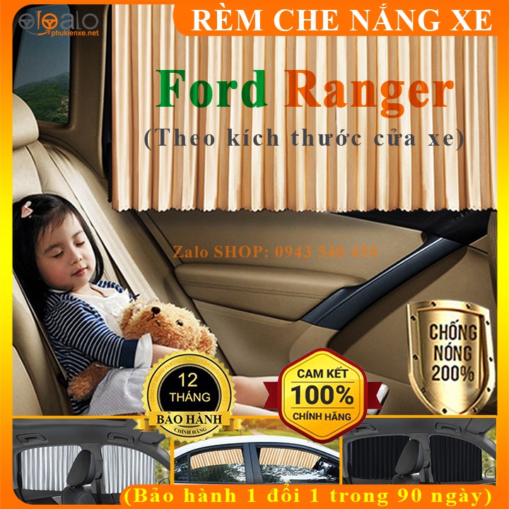 Rèm che nắng xe Ford Ranger Vải Lụa Cao Cấp Gắn Nam Châm Keo 3M - OTOALO