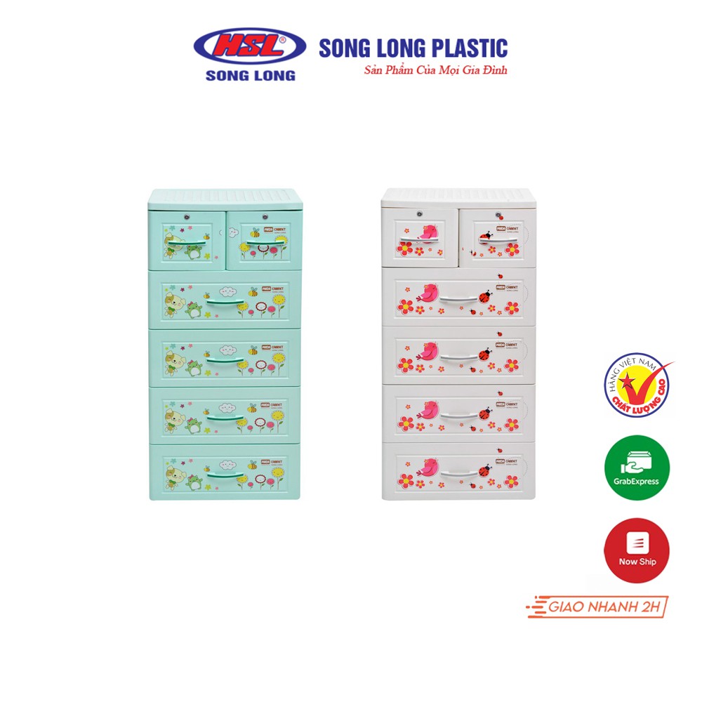 Tủ Quần Áo Trẻ Em Panda 5 Tầng Song Long Plastic