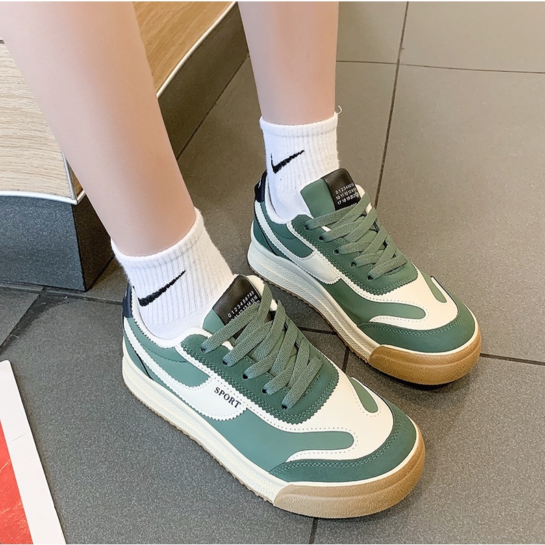 Giày Sneaker Cột Dây Bằng Vải canvas Nhiều Màu Sắc Thoáng Khí Thoải Mái Thời Trang Cho Nữ