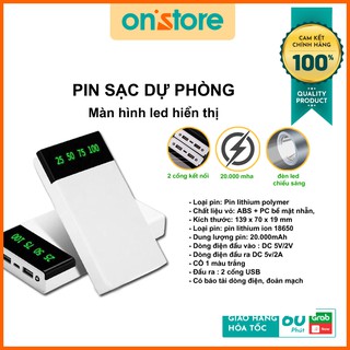Pin Sạc Dự Phòng 20000mah 20w, Sạc Dự Phòng Chính Hãng Hiển Thị  Kỹ Thuật Số - Sạc Dự Phòng Giá Rẻ