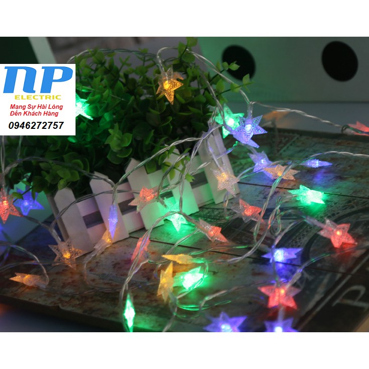 DÂY ĐÈN CHỚP KIỂU NGÔI SAO NHIỀU MÀU 3 MÉT 14 SAO