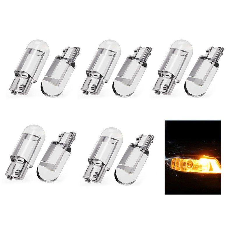 Bộ 10 đèn LED COB Dc 12v T10 6000k cho xe hơi chất lượng cao