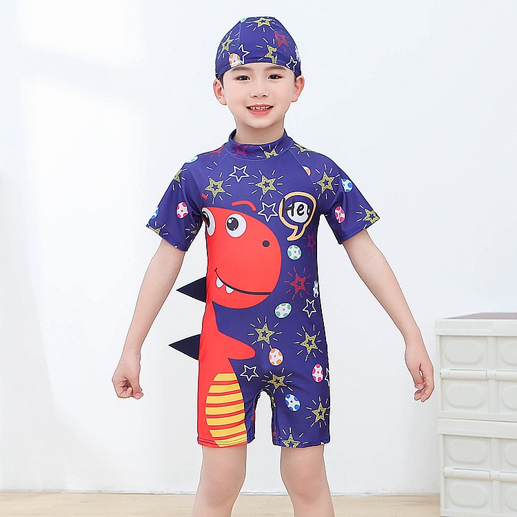 Bộ Đồ Bơi Hình Khủng Long Hoạt Hình Cho Bé Trai Từ 3-11 Tuổi