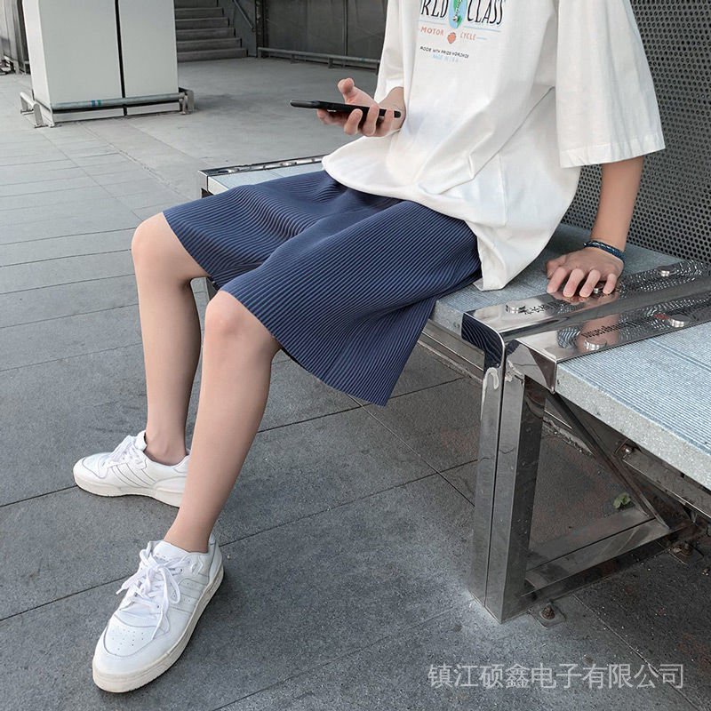 Quần Short Dáng Suông Rộng Xếp Ly Nhanh Khô Thời Trang Xu Hướng Đường Phố