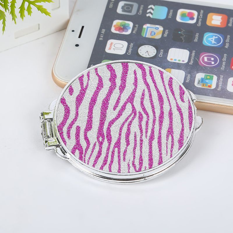 Gương trang điểm mini bỏ túi hình tròn hai mặt có thể gập lại được tiện dụng
