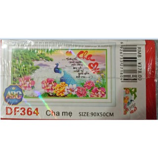 Tranh Đính Đá Cha Mẹ DF364 - 90x50cm