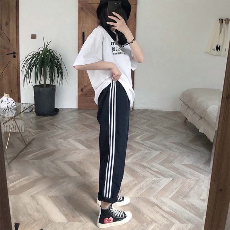 [VIDEO ẢNH THẬT] Quần Baggy 3 Sọc Unisex Nam Nữ - Quần Baggy Clothes Ulzzang Siêu Đẹp Chất Mịn Co Dãn