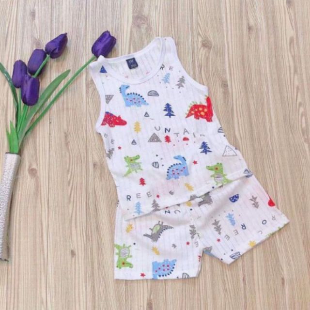 Bộ cotton giấy hình mới nhất bé trai bé gái 7_20 kg