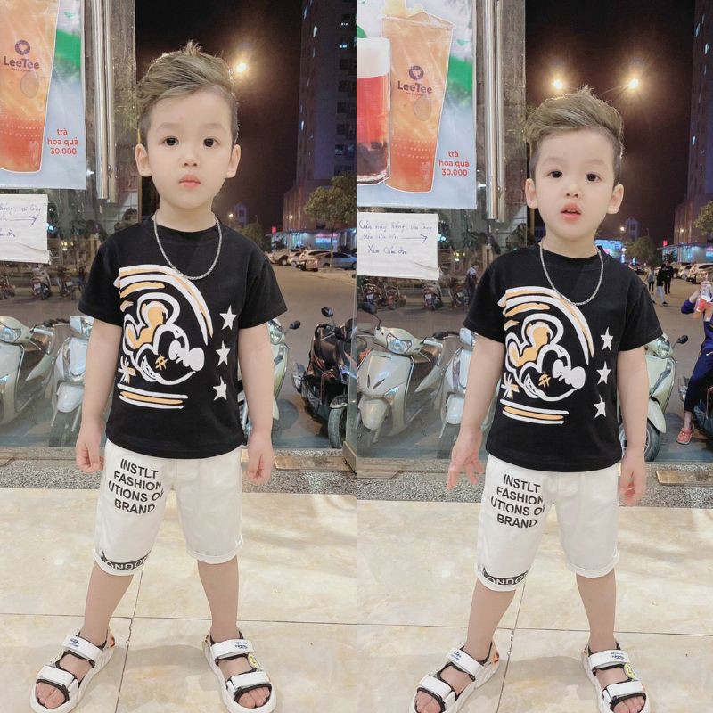 Áo Phông Cho Bé hoạ tiết micky chất cotton mêm mát, co giãn 4 chiều