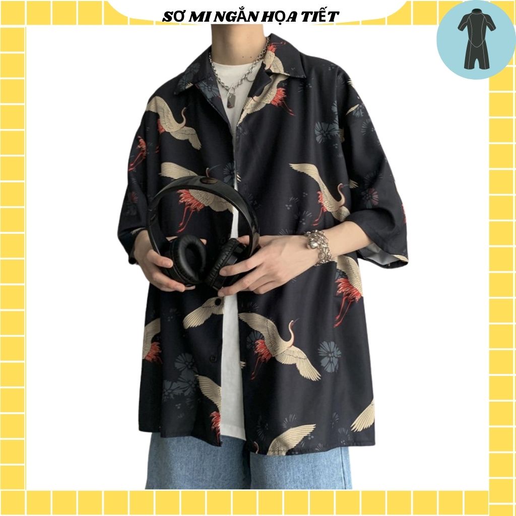 Áo Sơ Mi Tay Ngắn Unisex Cổ Bẻ Phông Cách Hàn Quốc Freesize
