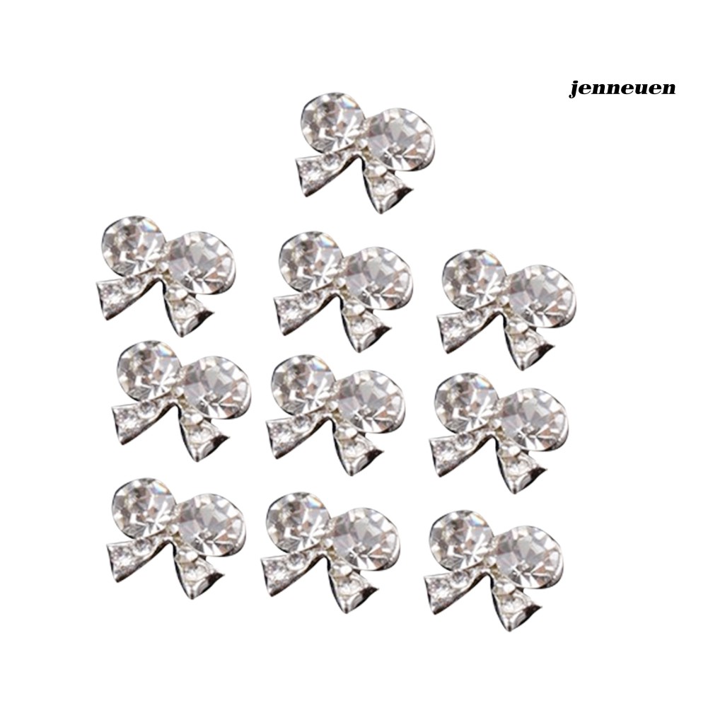 [Hàng mới về] Bộ 10 hạt đính trang trí móng hình nơ 3D đáng yêu