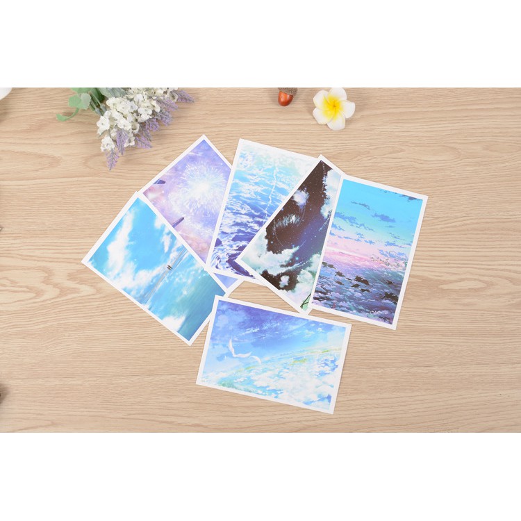 Postcard bầu trời postcard cổ phong (4 mẫu) hộp ảnh bưu thiếp 30 tấm quà tặng trang trí đẹp cổ trang