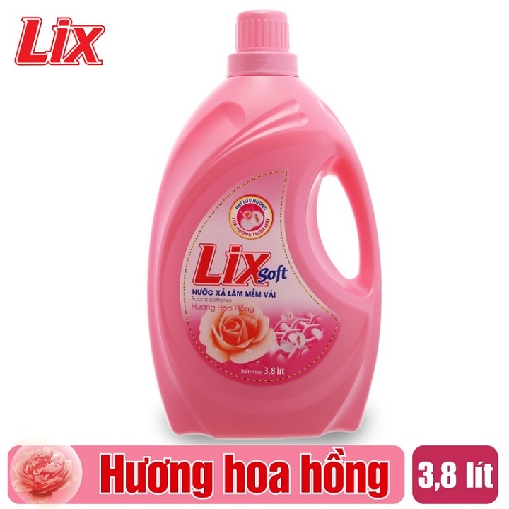 Nước xả vải Lix Soft hương hoa hồng 3.6lít (LSH38)