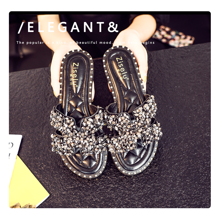 Dép Quai Ngang Đính Đá Xinh Xắn Dành Cho Nữ | BigBuy360 - bigbuy360.vn