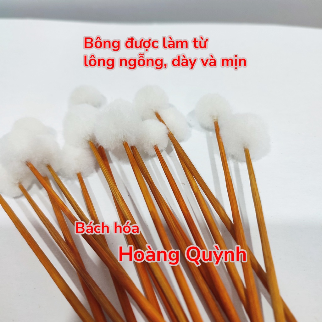 Combo 10 cây bông ngoáy tay (bông ráy tai) lông ngỗng size NHỎ.